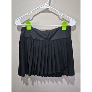 AugIris Black Pleated Tennis Skort Asymmetrical Mini Skirt with Shorts Size L 12